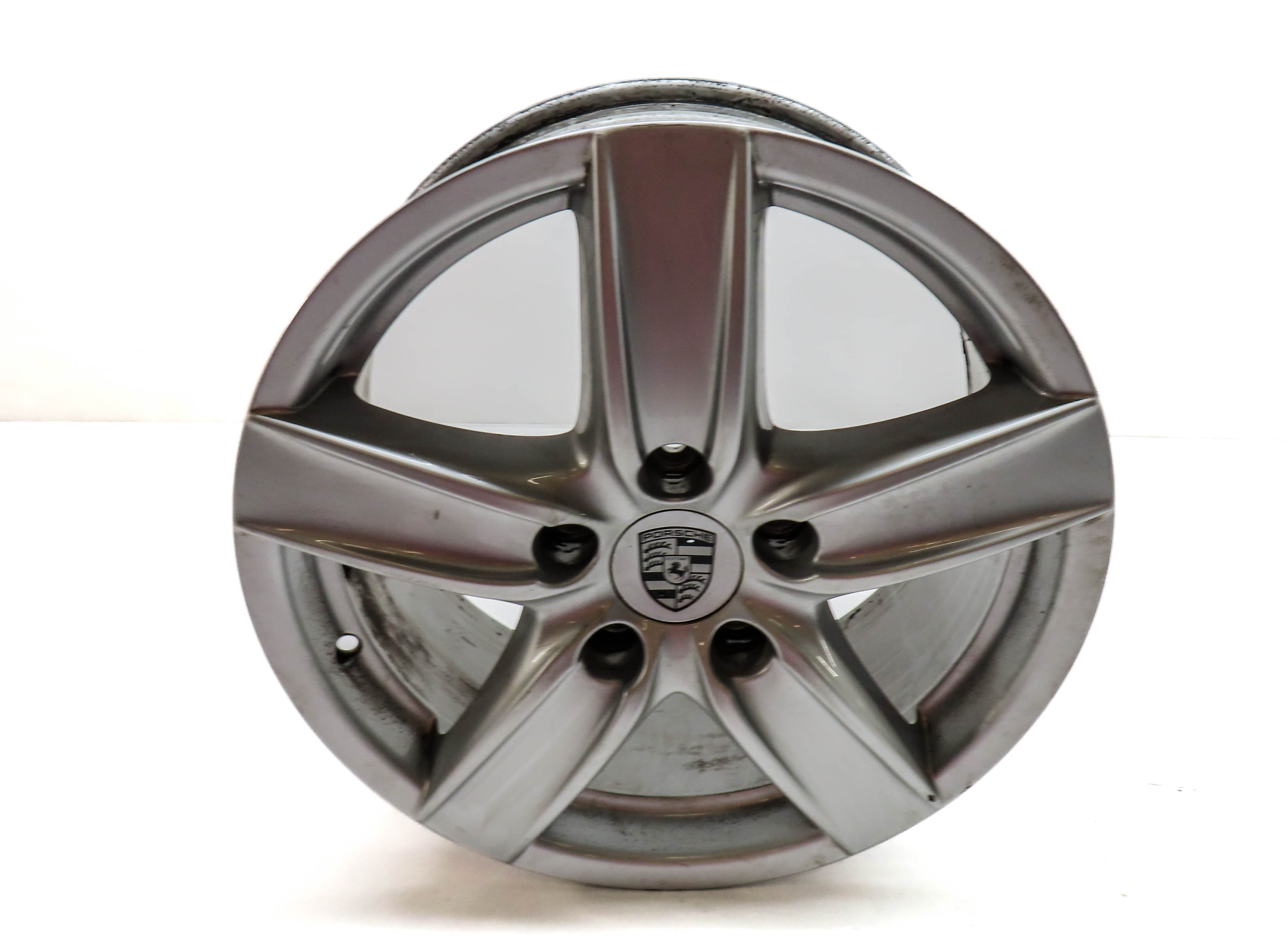 2011-2014 PORSCHE CAYENNE (958) 18x8 ALUMINUM ALLOY 5-SPOKE WHEEL RIM — exact item pictured